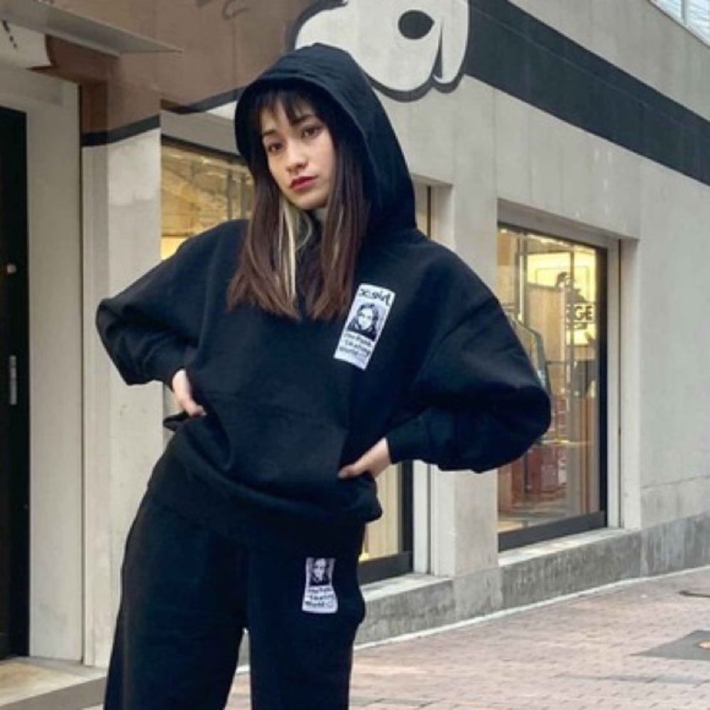NWOT Urban Outfitters X-Girl Face Patch Hoodie Sz M Z532